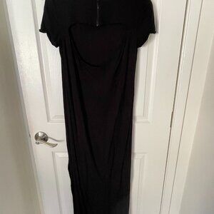 Alice + Olivia Black Open Back Dress W Side Slits Size 0